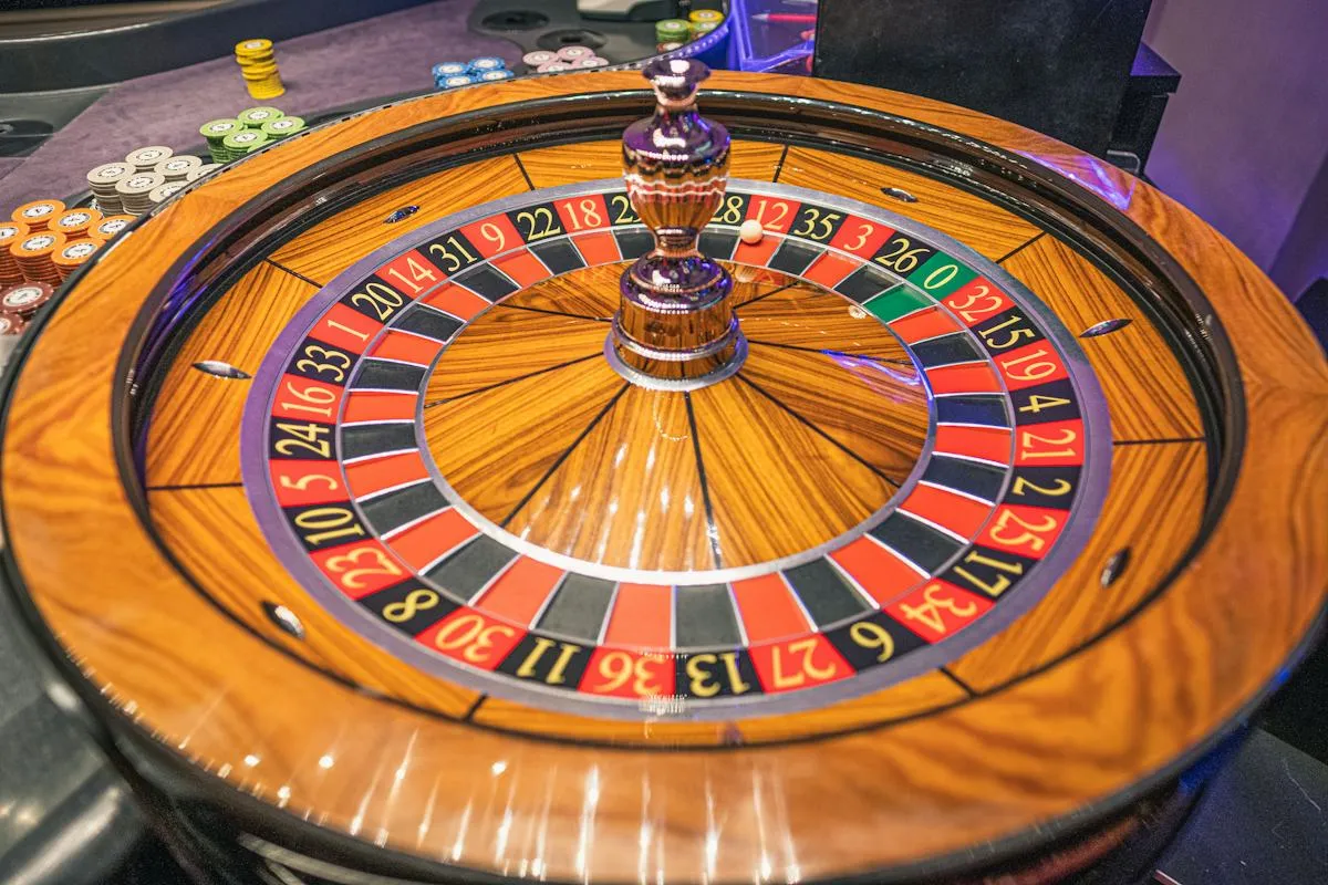 Playing cards and casino chips on a tabletop